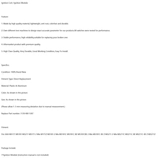 Ignition Coil Fit Stihl MS171 MS181 MS211 MS171Z MS181C MS211C 1139 400 1307