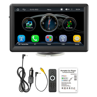 7"  Portable Wireless Carplay Car MP5 Player Multimedia Bluetooth Remote Control