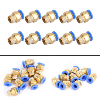 10x Pneumatic 6mm Tube X 1/8" NPT Male Connector Push In To Air Connect Fitting