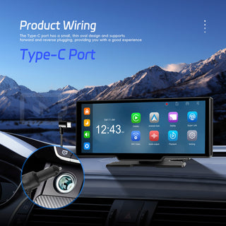 10.26" Portable Bluetooth Car Navigation Carplay Wireless Car Radio AHD Camera