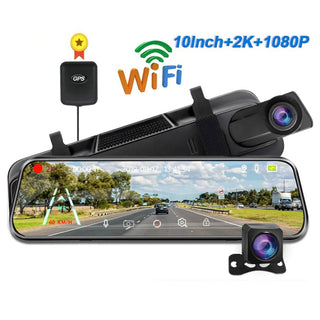 10-inch HD 1080P Rearview Mirror Streaming Media Driving Recorder Dual Lens
