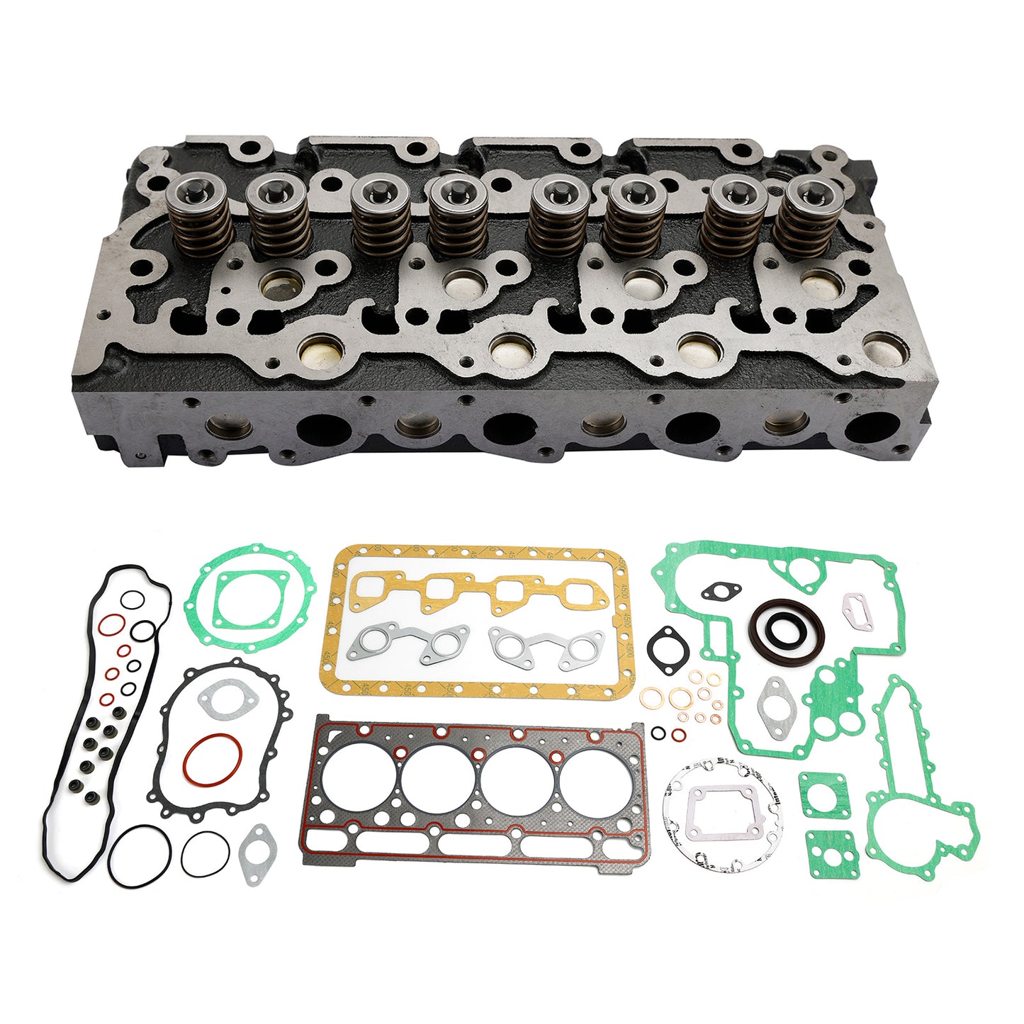 Kubota V2403 Engine Cylinder Head Assembly & Full Gasket Kit - Replaces 1G855-03042, 1J860-03040,1G896-03040, 1G928-03040, 1G851-03040, 1G851-03042, 1G851-03043, 1J854-03040, 1J860-03040