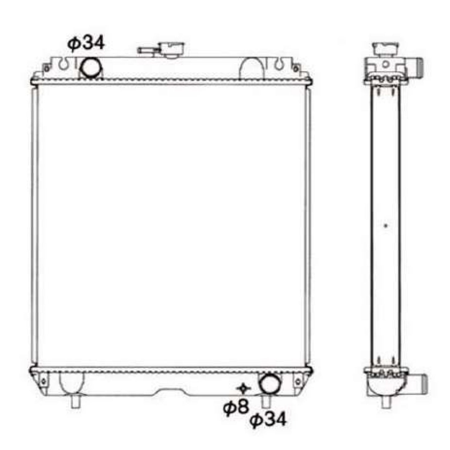 Radiator RD411-42300 For Kubota Excavator KX121-3S KX161-3 U50-3 U45-3ST U45-3