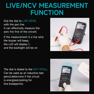 Digital Multimeter Tester - Auto-Ranging for AC/DC Voltage, Current, Resistance, Continuity