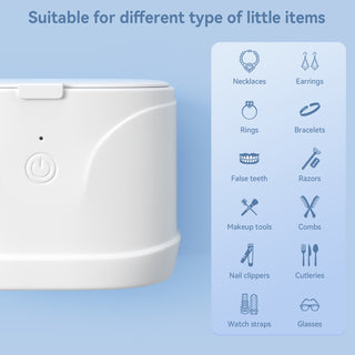 Ultrasonic Jewelry &amp; Retainer Cleaner, 46 kHz, 5‑Min Timer, 220 ml SUS304