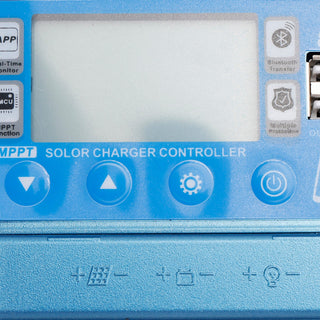 40A MPPT Solar Charge Controller with Bluetooth & APP – Fits 12V-60V LiFePO4, AGM, Gel, Lead Acid Batteries (Blue)