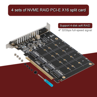 PCI-E 4 Disk Expansion Card M.2 NVME X16 Adapter Expension Card 2230 2242 2260