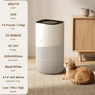 Removing formaldehyde and PM2.5 With app control Smart negative ion air purifier for pets and home use