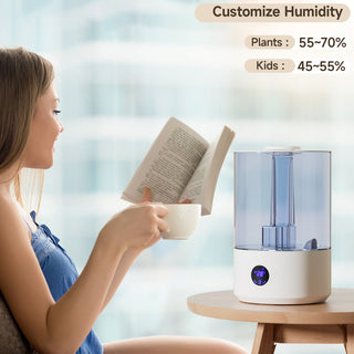 Topteng Humidifiers for Bedroom Large Room Home,(7.8L) Cool Mist Top Fill Essential Oil Diffuser for Baby & Plants&Pet, Large capacity dual mist outlet With UV sterilization