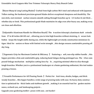 Extendable Anvil Loppers 40in Tree Trimmer Telescopic Heavy Duty Branch Cutter