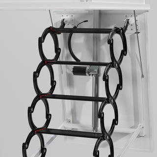 11.8FT 13 Steps Electirc Acctic Ladder Aluminum Folding Remote For Loft Home