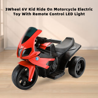 Kids Electric Ride-On Motorcycle 3-Wheel with Remote Control – Red