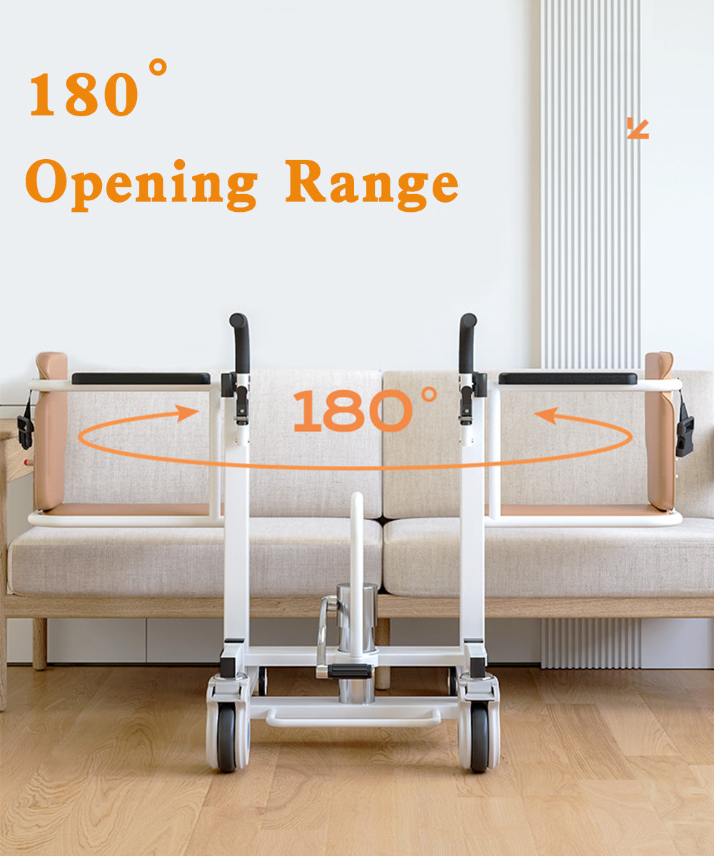 Medical Patient Lift Chair Hydraulic Transferred Lift Wheelchair 180 Split Seat With Cushion For Adults, Elderly 440 lb Weight Limited