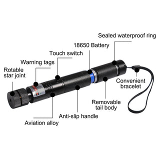 200 Miles 650nm Red Laser Pointer Pen Visible Beam Light Lazer + 18650 + Charger