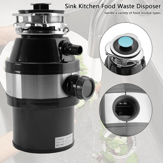 Garbage Disposal 3/4 HP 2800 RPM Under Sink Kitchen Food Waste Disposer w/ Plug