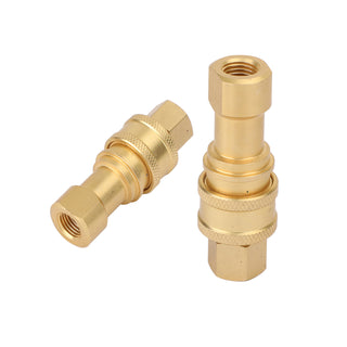 1 Sets 1/4" NPT ISO 7241-B Quick Disconnect Hydraulic Couplings/Couplers Brass