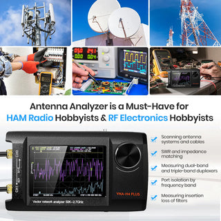 4Inch Upgraded NanoVNA Plus 50kHz-2.7GHz Handheld Vector Network Analyzer