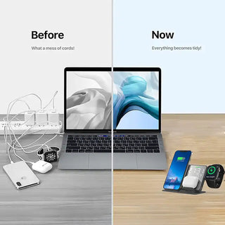 15W 6-in-1 Wireless Charging Station Charger Clock for Apple 17 16 15 14 Airpods