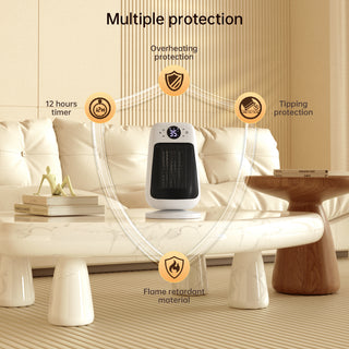 Space Heater with Adjustable Thermostat 1500W PTC Ceramics Desktop Heater touch screen with remote control