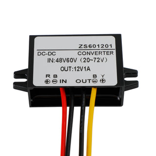 Waterproof DC-DC Buck Step Down Volt Converter 20V-72V 24V 36V 48V to 12V 1A