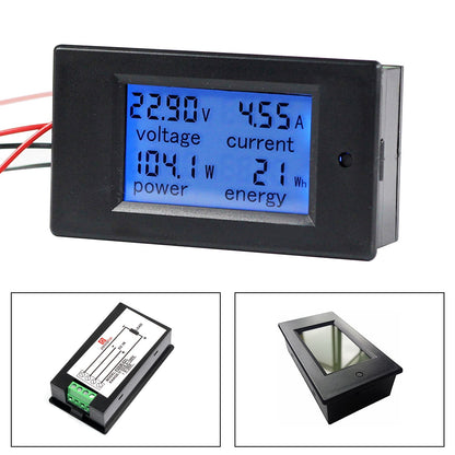 100A DC Digital Watt KWH Current Power Energy Meter Ammeter Voltmeter 100V Generic