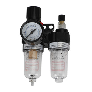 1/4" Air Pressure Regulator Compressor Oil/Water Separator Filter With Gauge