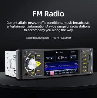 4.1 Inches Car Radio Stereo 1DIN Bluetooth FM USB AUX Audio MP5 Player + Camera