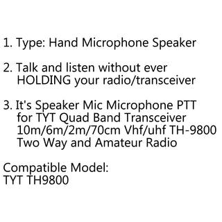 1Pcs Professional Hand Microphone Car Mic For TYT TH9800 UHF Mobile Car Radio