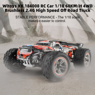 Wltoys XK 184008 RC Car 1/18 60KM/H 4WD Brushless 2.4G High Speed Off Road Truck Toy