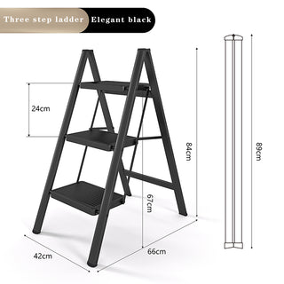 Folding 3 Tier Step Stool  Aluminum Folding Stepladder Shelf