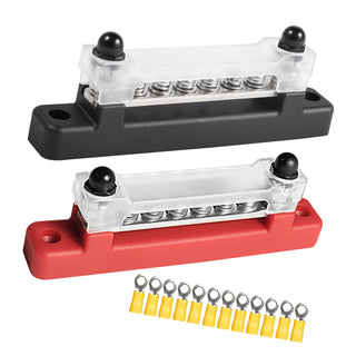 2pcs 6 Way 48V 150A Bus Bar Power Distribution 12xTerminals Block For Car Marine