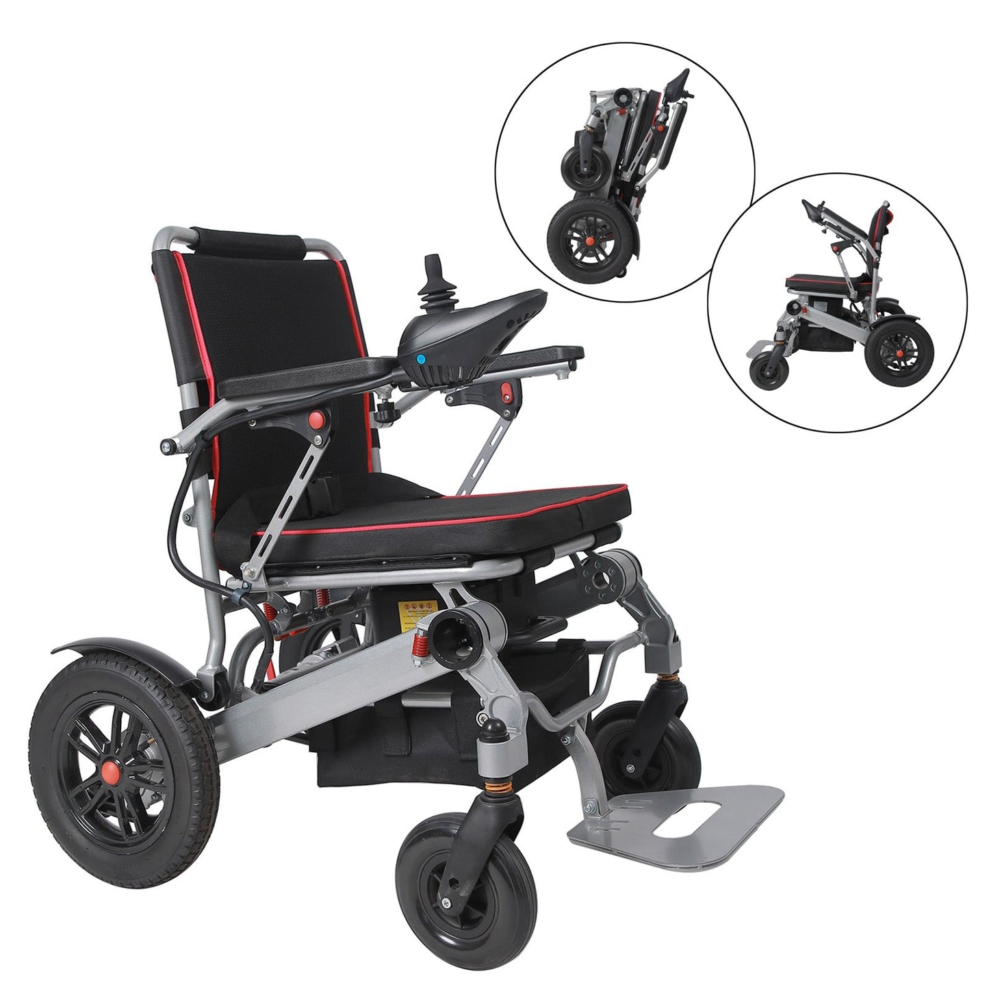 Seniors Compact Portable Airline Approved Electric Wheelchair for Adults Intelligent Power Wheelchairs Lightweight Foldable All Terrain Motorized Wheelchair