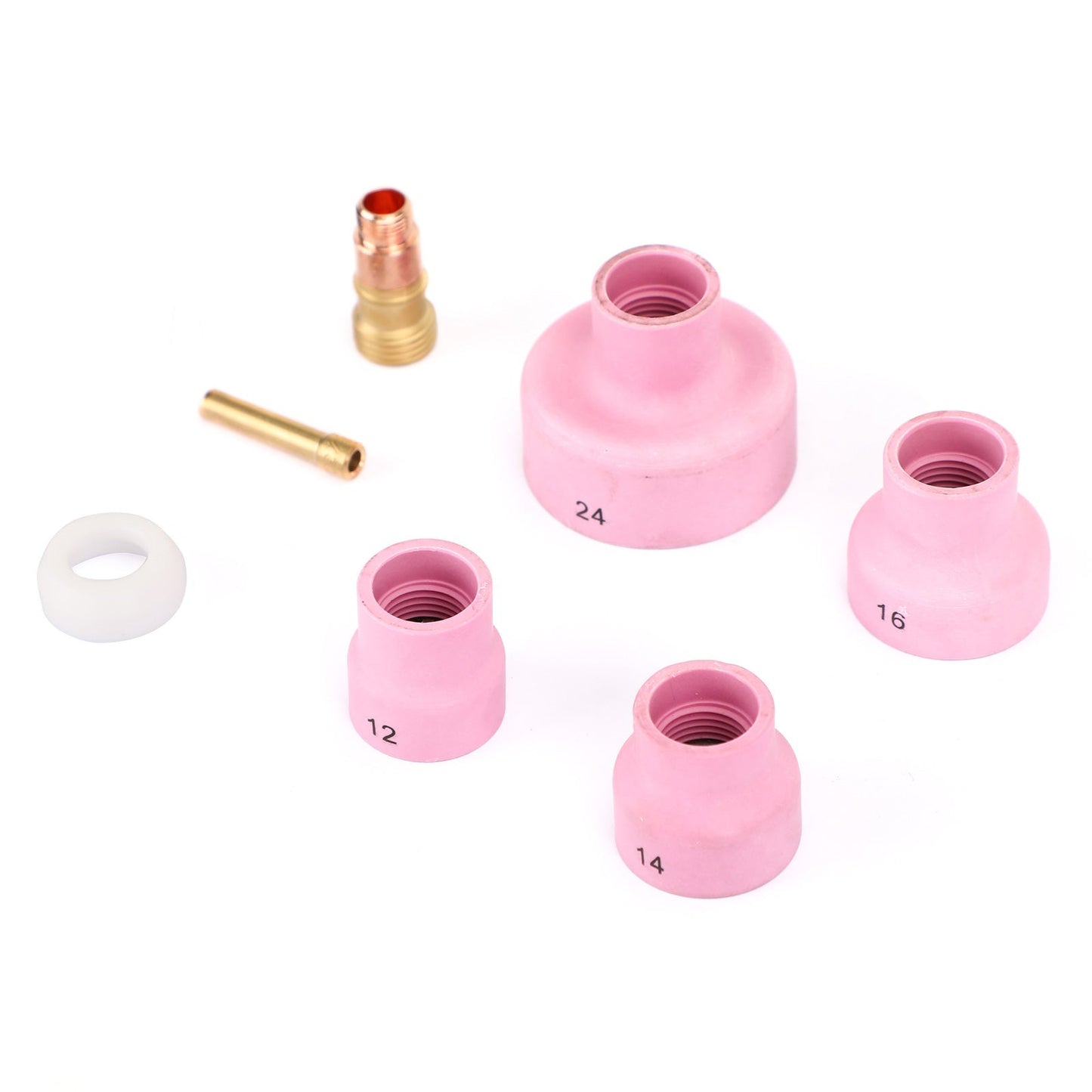 WP-17/18/26 7Pcs TIG Welding Torch Stubby Gas Lens Ceramic Cup Kit Generic