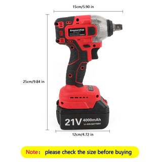 1/2 21V Brushless Impact Wrench Torque Rattle Gun Electric Ratchet w/battery
