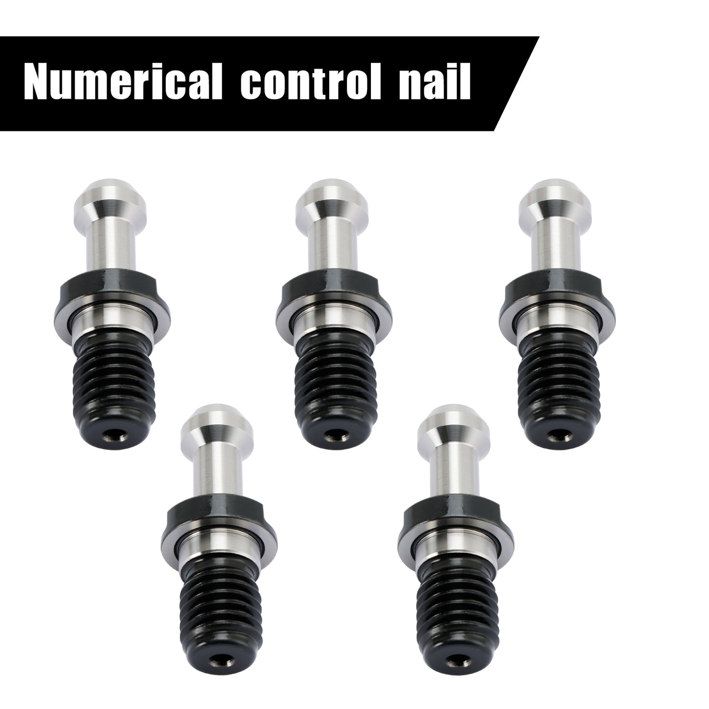 5Pcs CAT40 45° 0.589" Degree Pull Stud Retention Knob Fits HAAS CAT CNC Silver