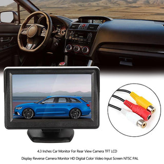 Rear View Reverse Monitor PAL NTSC HD Camera Display 4.3" TFT LCD Car Monitor