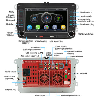 7" Wireless Carplay Bluetooth Stereo Radio FM Car MP5 Player Remote Control