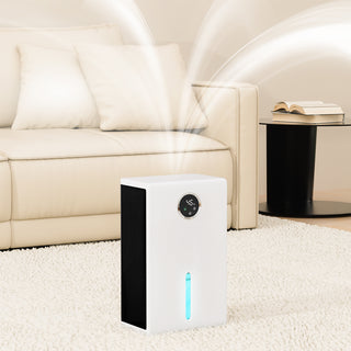 Portable Dehumidifier with LED Light - Air Purifying for Damp Basement & Small Spaces