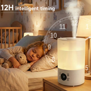 Humidifiers for Bedroom  Auto Shut-Off  Quiet Ultrasonic Humidifier with 360° Nozzle and Colorful Gradient Light  4L Cool Mist Humidifier for Home Plant and Baby Nursery