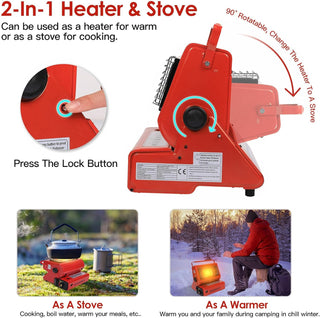 Camping Heater with Double Heat Source – Portable Survival Solution