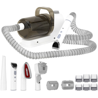 Dog Vacuum Brush for Shedding Grooming 1.5L Grooming Tools for Dogs Cats Pets 5 In 1 Pet Grooming Kit Vacuum Suction Professional Pet Hair Clipper