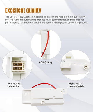 EBF61215202 Lid Switch Assembly for LG Washing Machines – Compatible with WT4801CW, WT1001CW & More