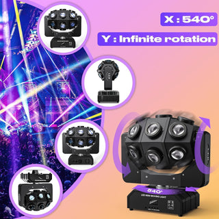 RGBW 3In1 LED Laser Moving Head Stage Light DMX DJ Disco Party Effect Lighting