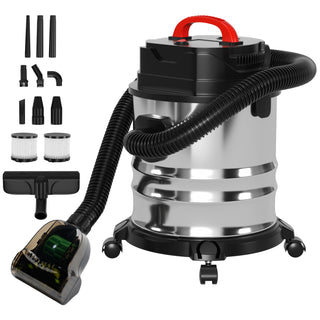 18L Handheld Ash Vacuum Cleaner,Pellet Stove Vacuum,16-18kpa Powerful Suction,Stainless Steel Canister,Dust Remove,For Home Office,Carpet Floors&Pet Hair
