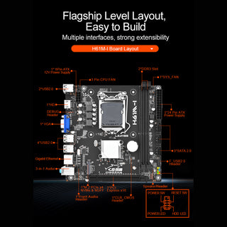 2*DDR3 USB2.0 SATA2 NVME Bluetooth H61M-I Mining Motherboard LGA 1155