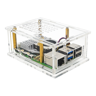 Raspberry Pi 5 PCI-E to M.2 Adapter Board Acrylic Box Adapter Case With Radiator