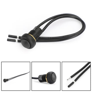 1Pcs Waterproof Momentary Reset ON/OFF Push Button Round Switch with Wire Black
