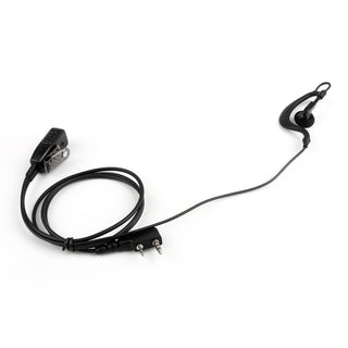1x G-Shape Ear Hook Earpiece Headset PTT MIC 2Pin For Baofeng Kenwood Radio