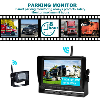 7 inch Display Wireless AHD 1080P Rear View Backup Camera Kit for Truck Trailer