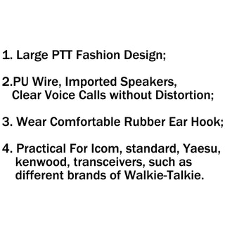 1x G-Shape Ear Hook Earpiece Headset PTT MIC 2Pin For Baofeng Kenwood Radio